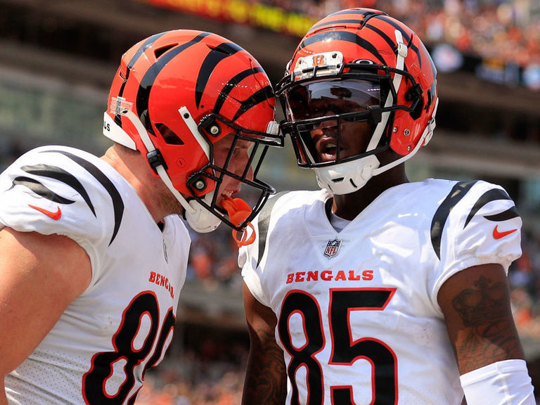 Chad Ochocinco of the Cincinnati Bengals scores a touchdown during