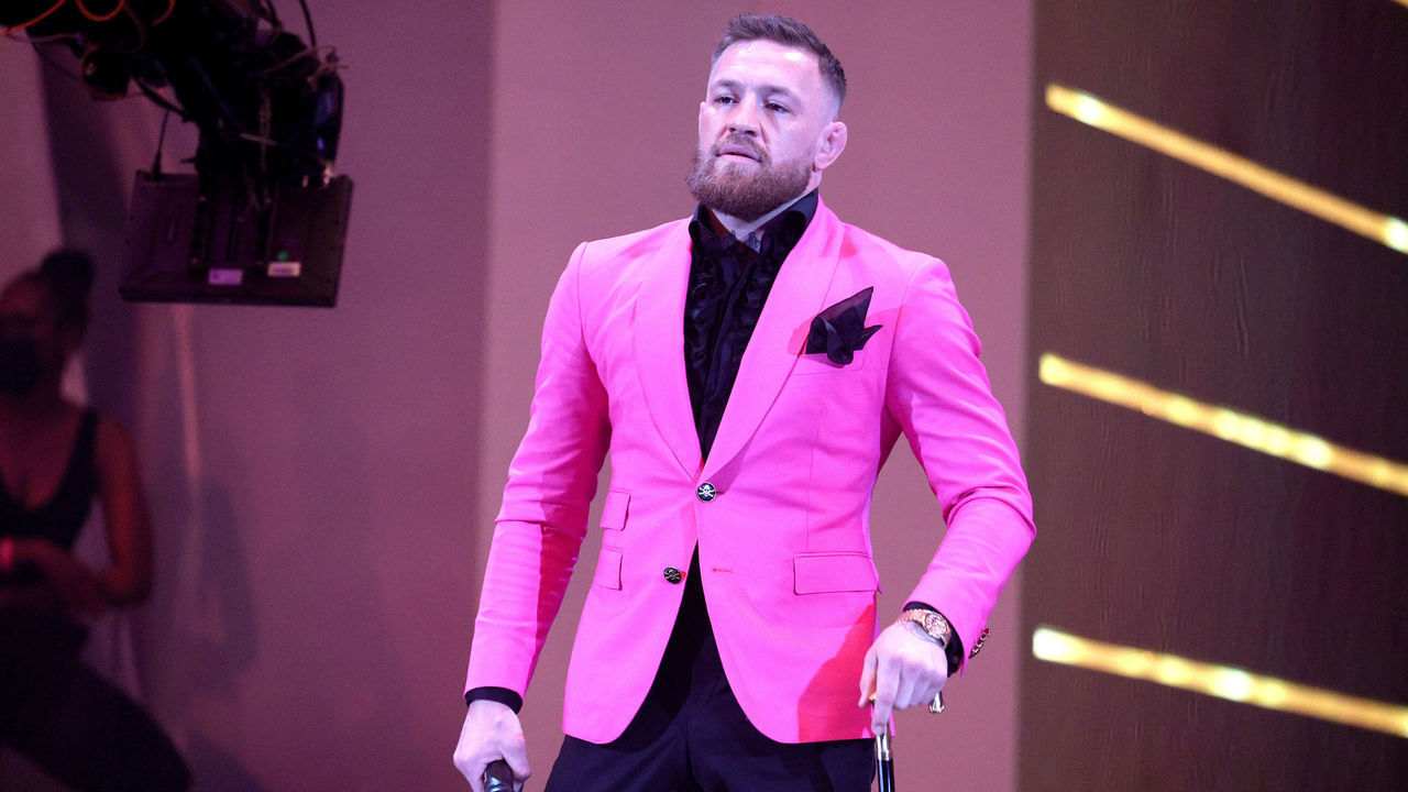 NEW YORK, NEW YORK - SEPTEMBER 12: Conor McGregor speaks onstage during the 2021 MTV Video Music Awards at Barclays Center on September 12, 2021 in the Brooklyn borough of New York City.