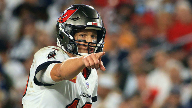 TAMPA, FLORIDA - SEPTEMBER 09: Tom Brady #12 of the Tampa Bay Buccaneers looks on during the third quarter against the Dallas Cowboys at Raymond James Stadium on September 09, 2021 in Tampa, Florida.
