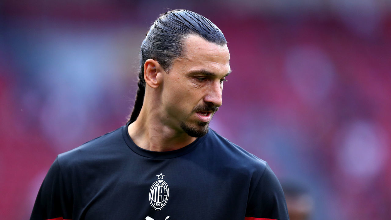 STADIO GIUSEPPE MEAZZA, MILANO, ITALY - 2021/09/12: Zlatan Ibrahimovic of Ac Milan during warm up before the Serie A match between Ac Milan and Ss Lazio. Ac Milan wins 2-0 over Ss Lazio.