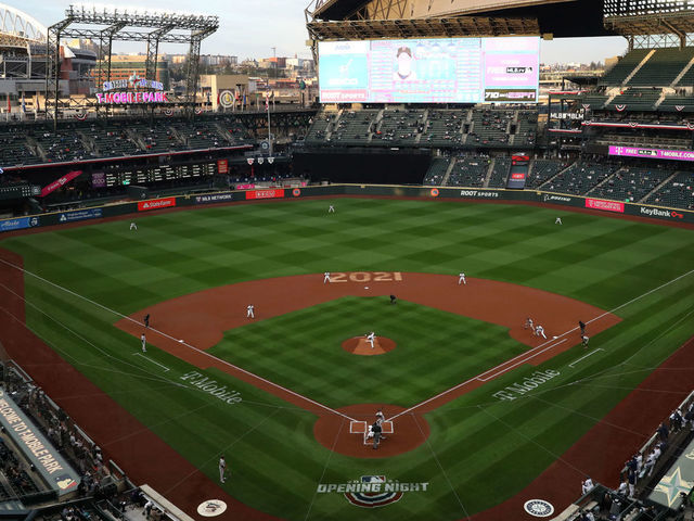 SEATTLE, WA - APRIL 01: A general view of T-Mobile Park in the first inning during the game between the San Francisco Giants and the Seattle Mariners at T-Mobile Park on Thursday, April 1, 2021 in Seattle, Washington.