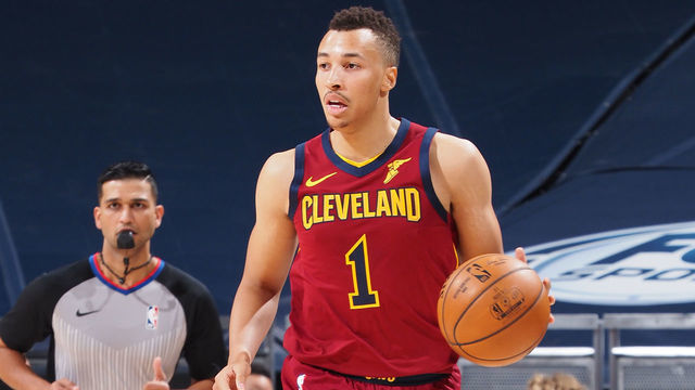 INDIANAPOLIS, IN - DECEMBER 31: Dante Exum #1 of the Cleveland Cavaliers dribbles the ball during the game against the Indiana Pacers on December 31, 2020 at Bankers Life Fieldhouse in Indianapolis, Indiana. Mandatory Copyright Notice: Copyright 2020 NBAE