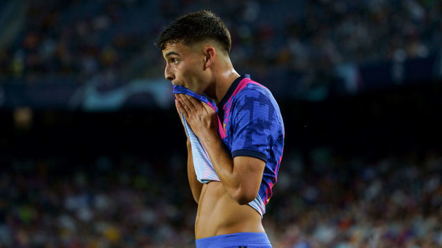Pedri of FC Barcelona during the UEFA Champions League match between FC Barcelona and FC Bayern Munich at Camp Nou in Barcelona, Spain.