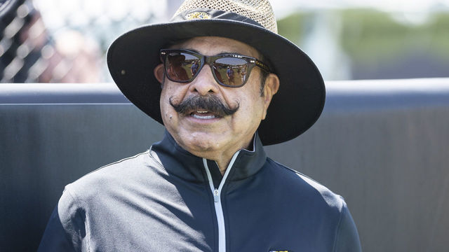 JACKSONVILLE, FLORIDA - JULY 29: Shad Khan, Owner of the Jacksonville Jaguars, looks on during Training Camp at TIAA Bank Field on July 29, 2021 in Jacksonville, Florida.