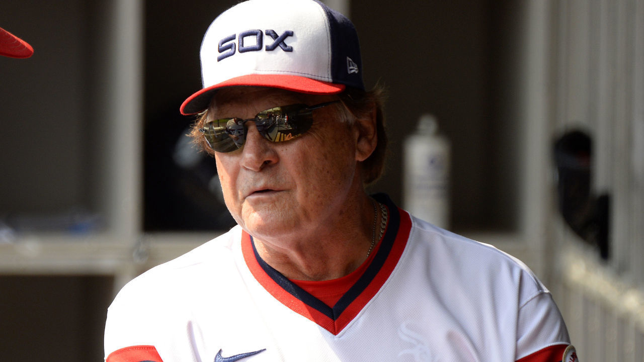 CHICAGO - SEPTEMBER 12: Manager Tony La Russa #22 of the Chicago White Sox looks on against the Boston Red Sox on September 12, 2021 at Guaranteed Rate Field in Chicago, Illinois.