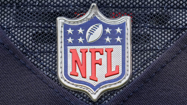 CHICAGO, IL - AUGUST 21: A detail view of the NFL crst logo is seen on a Chicago Bears jersey during a preseason game between the Chicago Bears and the Buffalo Bills on August 21, 2021 at Soldier Field in Chicago, IL.