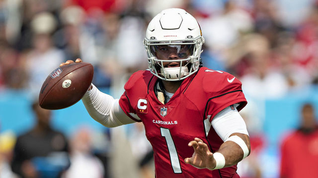 NASHVILLE, TENNESSEE - SEPTEMBER 12: Kyler Murray #1 of the Arizona Cardinals throws a pass during the game agains the Tennessee Titans at Nissan Stadium on September 12, 2021 in Nashville, Tennessee. The Cardinals defeated the Titans 38-13.