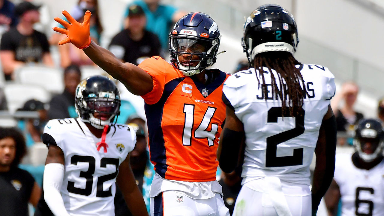 Sutton's career day helps Broncos beat woeful Jaguars 23-13