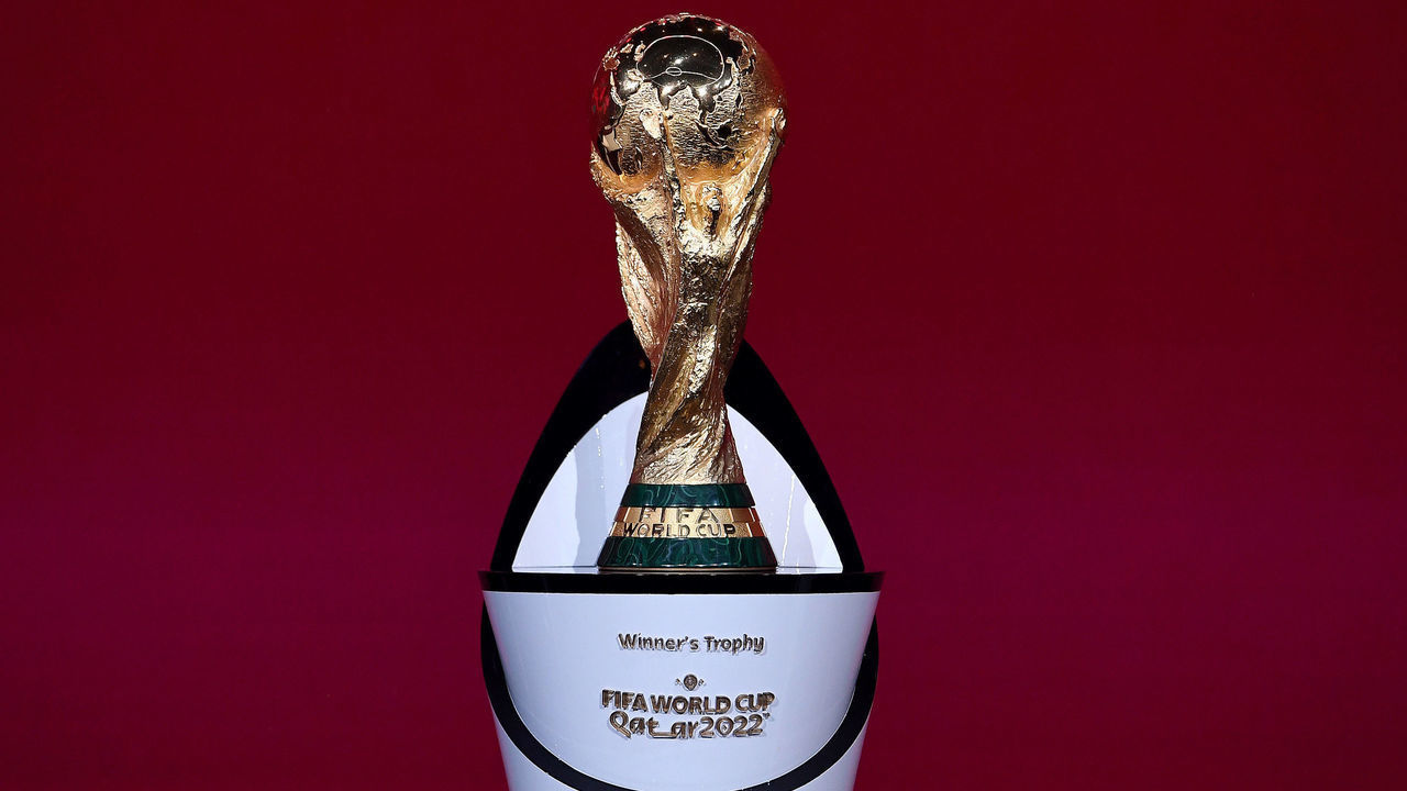 ZURICH, SWITZERLAND - DECEMBER 07: In this handout provided by FIFA The World Cup Trophy is seen prior to the Preliminary Draw of the 2022 Qatar FIFA World Cup on December 07, 2020 in Zurich, Switzerland.