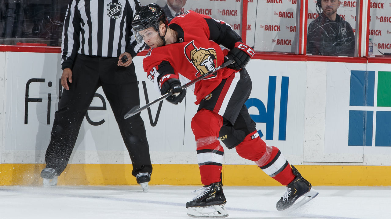 OTTAWA, ON - FEBRUARY 20: Cody Goloubef #29 of the Ottawa Senators skates against the Winnipeg Jets at Canadian Tire Centre on February 20, 2020 in Ottawa, Ontario, Canada.