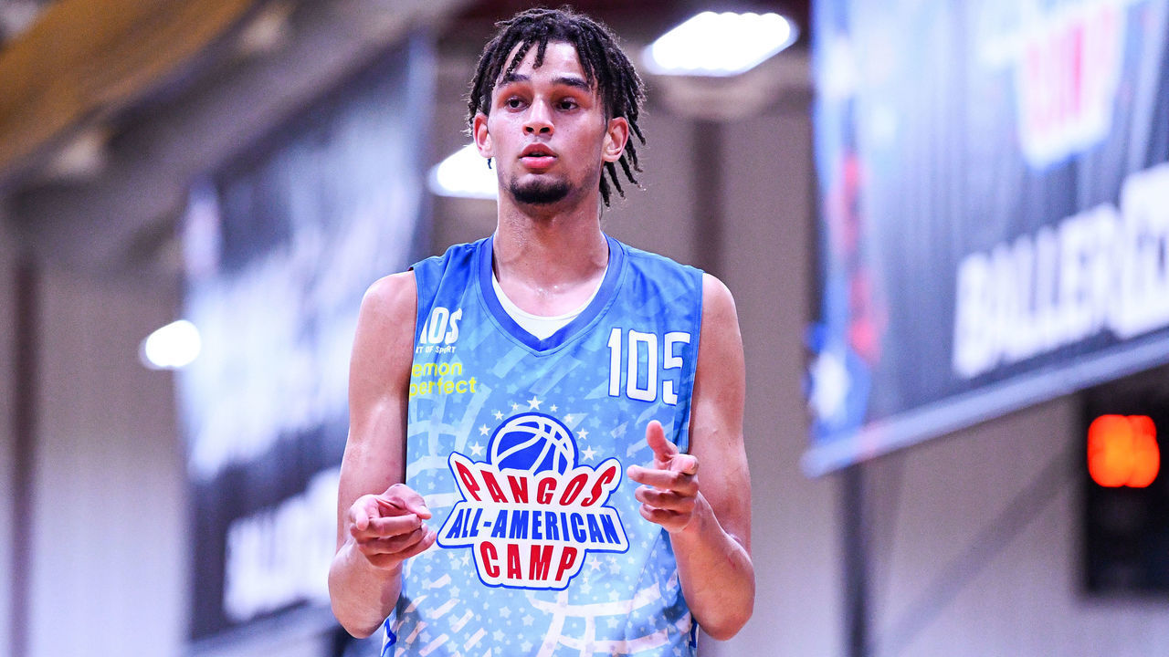 LAS VEGAS, NV - JUNE 06: Dereck Lively II looks on during the Pangos All-American Camp on June 6, at the Tarkanian Basketball Academy in Las Vegas, NV.