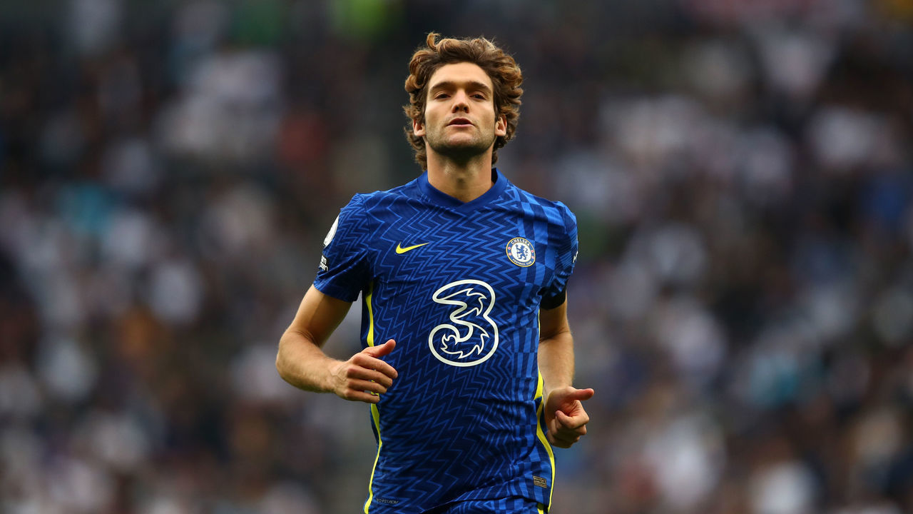 LONDON, ENGLAND - SEPTEMBER 19: Marcos Alonso of Chelsea during the Premier League match between Tottenham Hotspur and Chelsea at Tottenham Hotspur Stadium on September 19, 2021 in London, England.