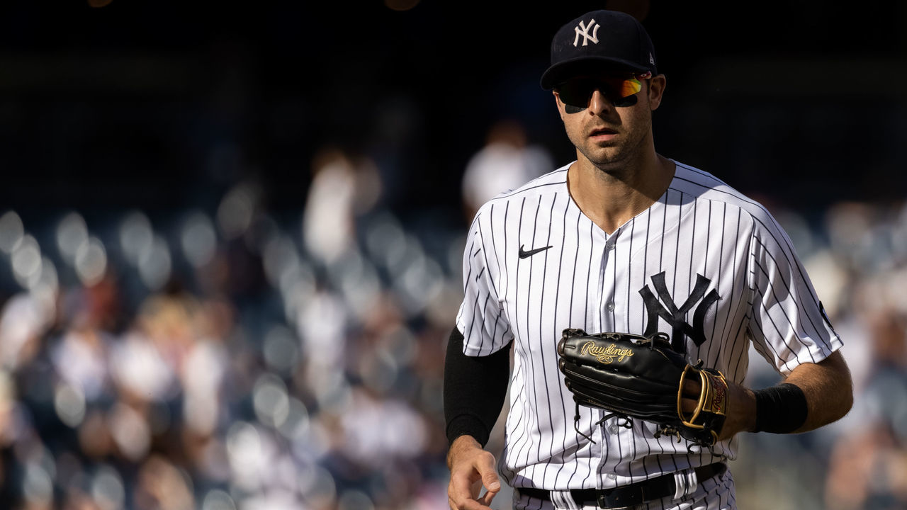 NEW YORK, NEW YORK - SEPTEMBER 04: Joey Gallo #13 of the New York Yankees during a game against the Baltimore Orioles at Yankee Stadium on September 4, 2021 in the Bronx borough of New York City.
