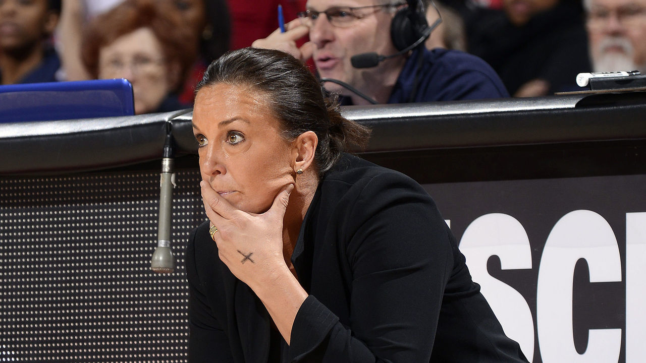 COLLEGE PARK, MD - JANUARY 19: Head coach MaChelle Joseph of the Georgia Tech Yellow Jackets watches the game against the Maryland Terrapins at the Comcast Center on January 19, 2014 in College Park, Maryland.