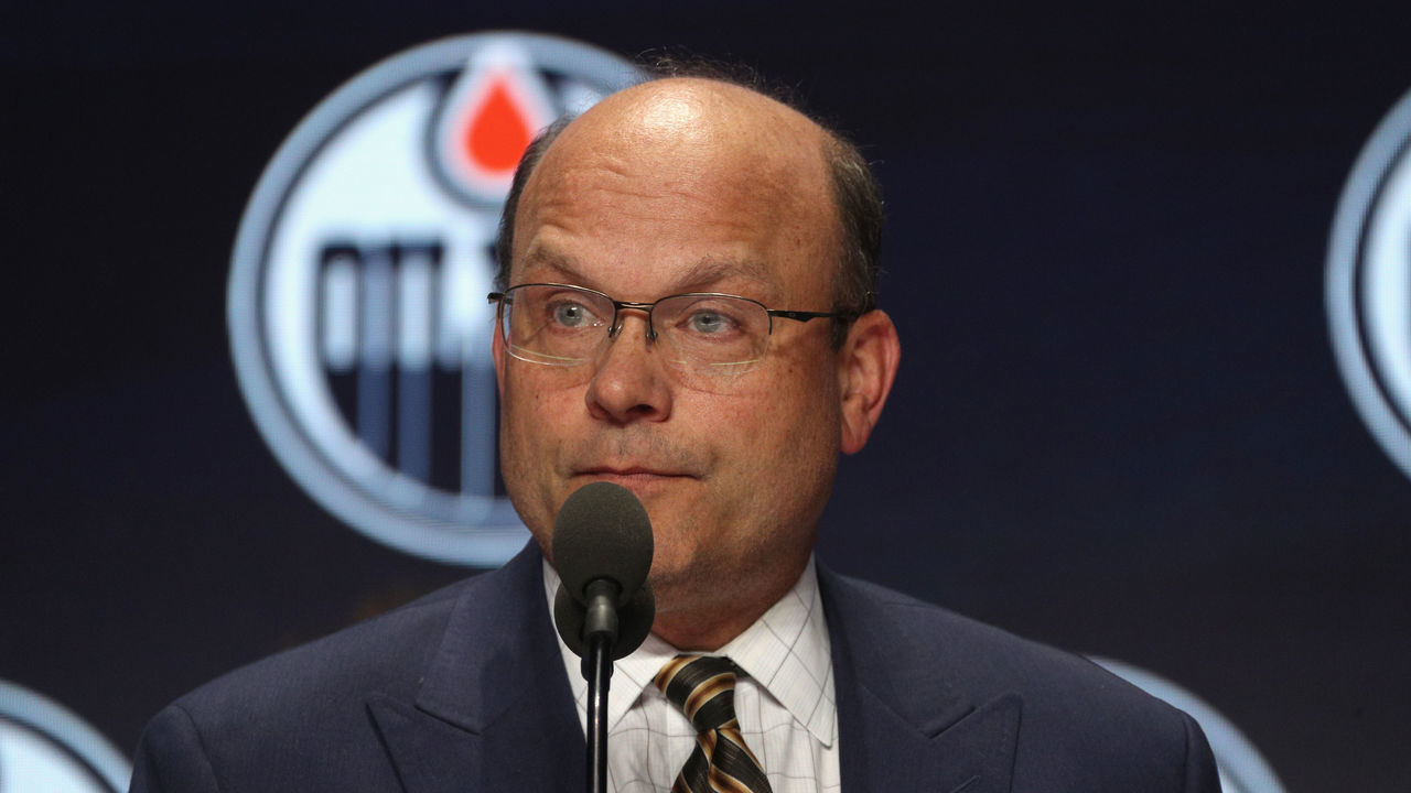 CHICAGO, IL - JUNE 23: General manager Peter Chiarelli of the Edmonton Oilers speaks onstage during Round One of the 2017 NHL Draft at United Center on June 23, 2017 in Chicago, Illinois.