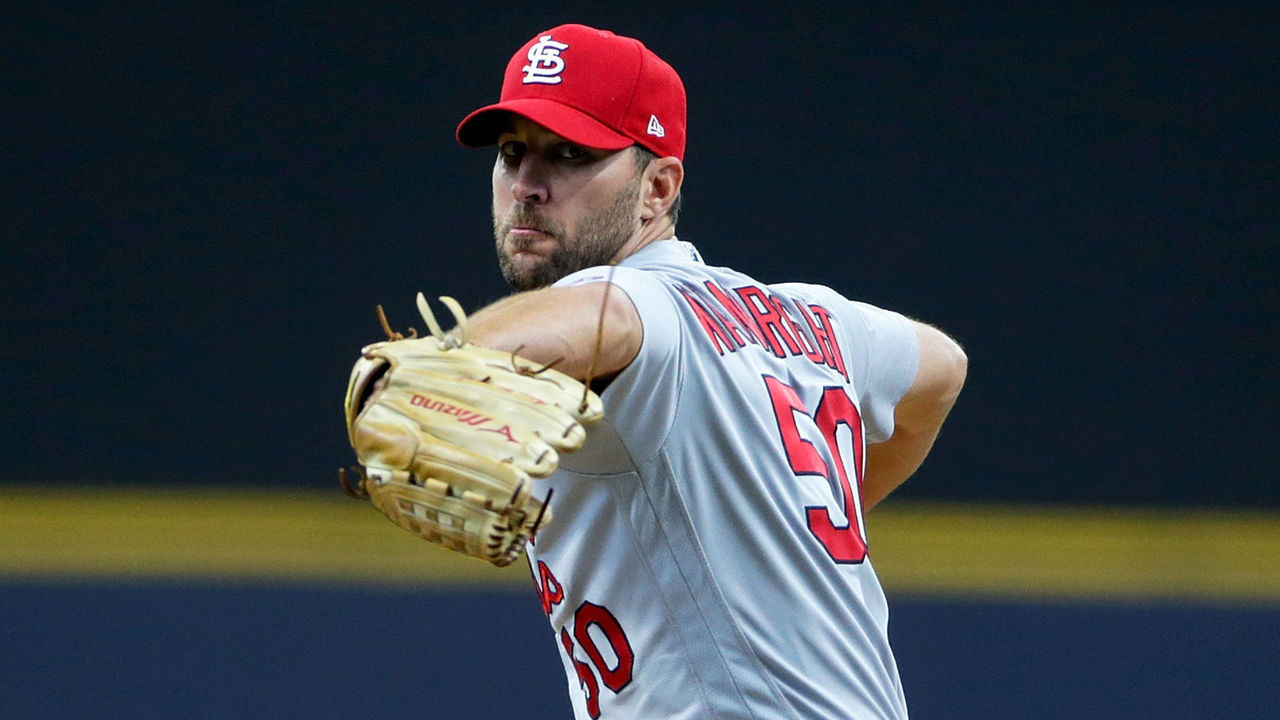 MILWAUKEE, WISCONSIN - SEPTEMBER 23: Adam Wainwright #50 of the St. Louis Cardinals throws a pitch in the first inning against the Milwaukee Brewers at American Family Field on September 23, 2021 in Milwaukee, Wisconsin.