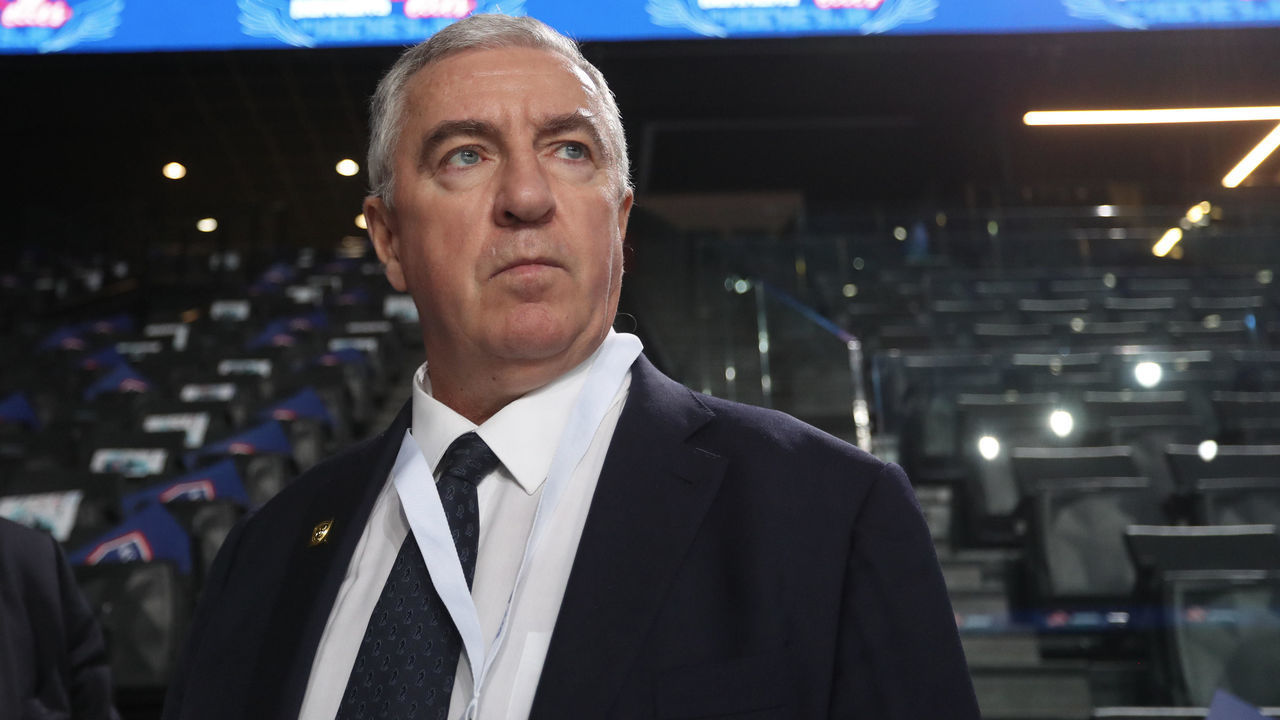 PARIS, FRANCE - FEBRUARY 17: President of French federation, Luc Tardif reacts before the French Cup Ice Hockey - Final Four 2019 match between at AccorHotels Arena on February 17, 2019 in Paris, France.