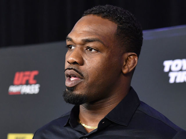 LAS VEGAS, NEVADA - SEPTEMBER 23: Former UFC light heavyweight champion Jon Jones poses on the red carpet prior to the UFC Hall of Fame Class of 2020 Induction Ceremony at Park Theater at Park MGM on September 23, 2021 in Las Vegas, Nevada.