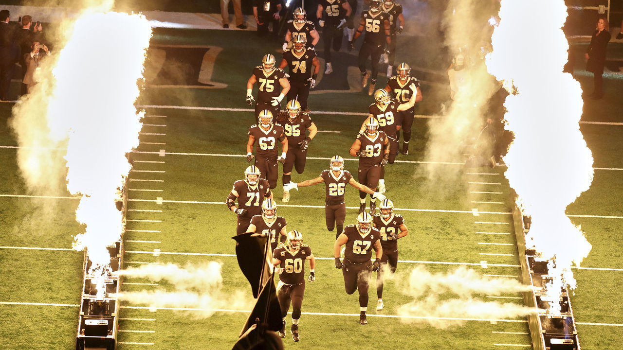 Football: NFC Playoffs: New Orleans Saints players exiting tunnel onto field before game vs Los Angeles Rams at Mercedes-Benz Superdome. New Orleans, LA 1/20/2019 CREDIT: Simon Bruty (Set Number: X162436 TK1 )