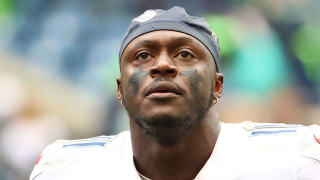 SEATTLE, WASHINGTON - SEPTEMBER 19: A.J. Brown #11 of the Tennessee Titans looks on after the 33-30 overtime win against the Seattle Seahawks at Lumen Field on September 19, 2021 in Seattle, Washington.