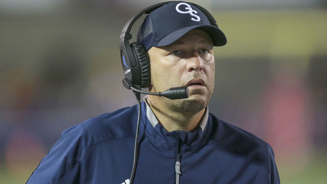 MOBILE, AL - OCTOBER 03: Georgia Southern Eagles head coach Chad Lunsford during the South Alabama versus Georgia Southern game on October 03, 2019, at Ladd-Peebles Stadium, Mobile, AL.