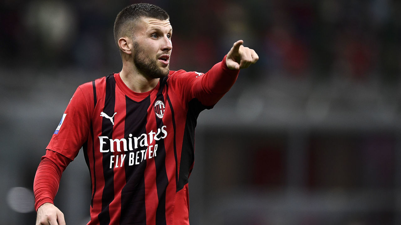 STADIO GIUSEPPE MEAZZA, MILAN, ITALY - 2021/09/22: Ante Rebic of AC Milan gestures during the Serie A football match between AC Milan and Venezia FC. AC Milan won 2-0 over Venezia FC.