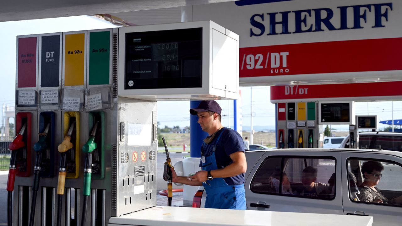 A view of a Sheriff gas station in Tiraspol, the capital of Transnistria - Moldova's pro-Russian breakaway region on the eastern border with Ukraine, on September 11, 2021.