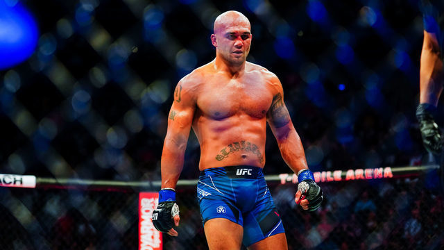 LAS VEGAS, NV - SEPTEMBER 25: Robbie Lawler after he knocked out Nick Diaz in the third round of their Middleweight fight during UFC 266 at T-Mobile Arena on September 25, 2021 in Las Vegas, Nevada.