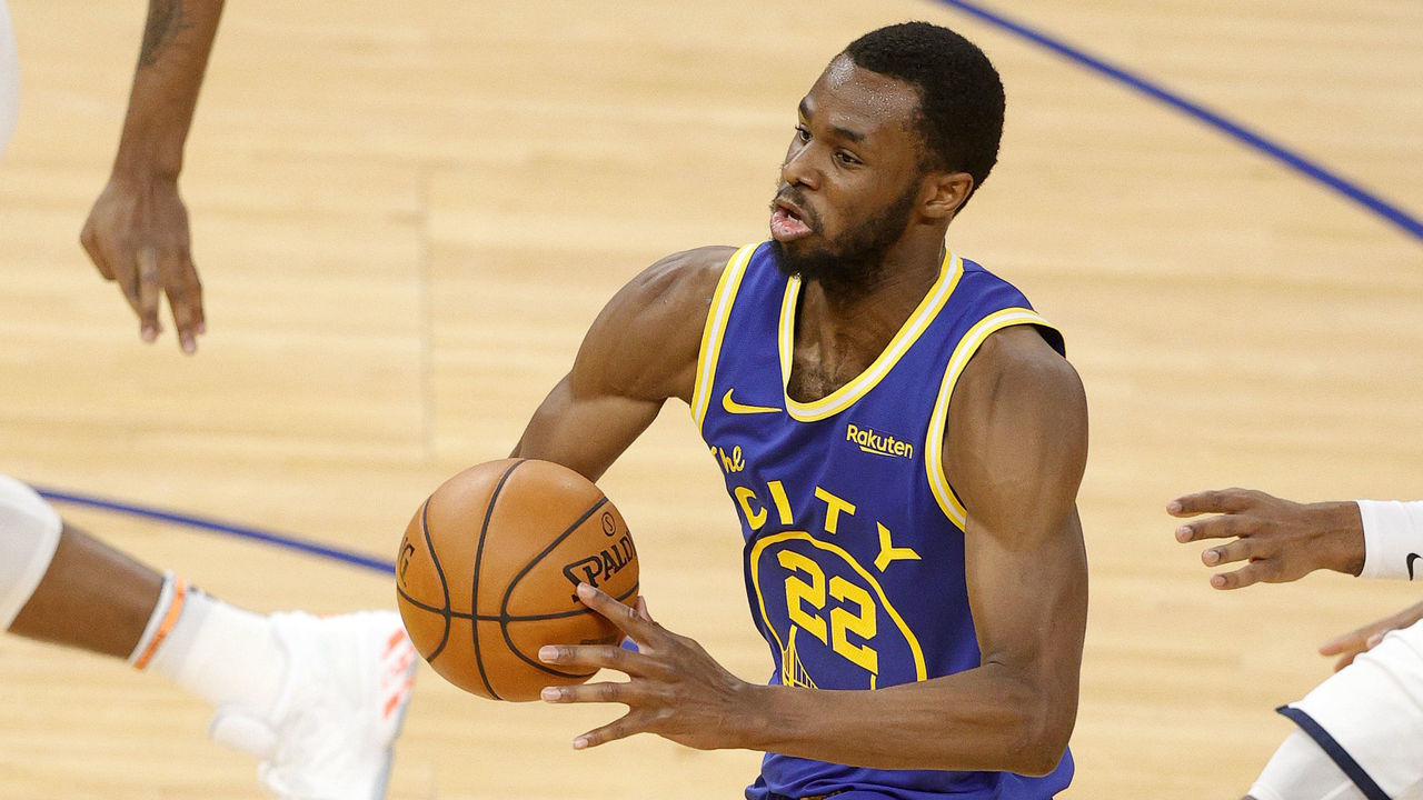 SAN FRANCISCO, CALIFORNIA - MAY 10: Andrew Wiggins #22 of the Golden State Warriors in action against the Utah Jazz at Chase Center on May 10, 2021 in San Francisco, California.