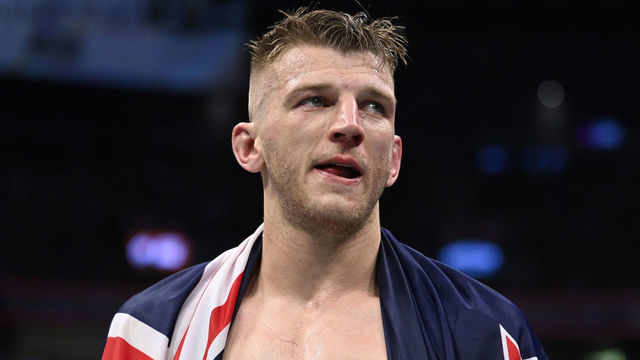 LAS VEGAS, NEVADA - SEPTEMBER 25: Dan Hooker of New Zealand waits for the jusdges' decision in his lightweight fight during the UFC 266 event on September 25, 2021 in Las Vegas, Nevada.