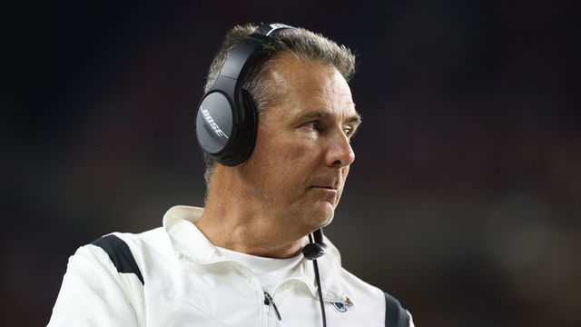 CINCINNATI, OHIO - SEPTEMBER 30: Head coach Urban Meyer of the Jacksonville Jaguars looks on against the Cincinnati Bengals during the first half of an NFL football game at Paul Brown Stadium on September 30, 2021 in Cincinnati, Ohio.