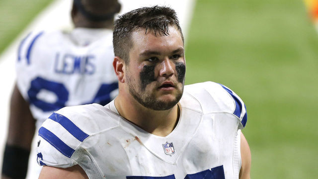 DETROIT, MI - NOVEMBER 01: Indianapolis Colts Offensive Guard Quenton Nelson (56) in game action during a NFL game between the Indianapolis Colts and the Detroit Lions on November 01, 2020 at Ford Field in Detroit MI.