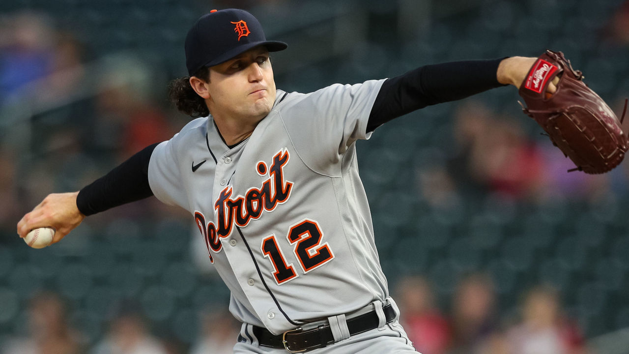MINNEAPOLIS, MN - SEPTEMBER 29: Casey Mize #12 of the Detroit Tigers delivers a pitch against the Minnesota Twins in the first inning at Target Field on September 29, 2021 in Minneapolis, Minnesota.