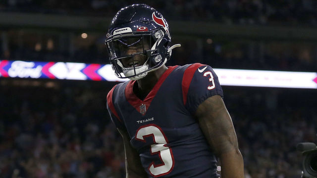 HOUSTON, TEXAS - SEPTEMBER 23: Anthony Miller #3 of the Houston Texans celebrates his second quarter touchdown against the Carolina Panthers at NRG Stadium on September 23, 2021 in Houston, Texas.