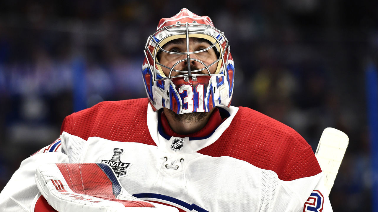 TAMPA, FLORIDA - JULY 07: Goaltender Carey Price #31 of the Montreal Canadiens looks on during the third period of Game Five of the 2021 Stanley Cup Final against the Tampa Bay Lightning at Amalie Arena on July 07, 2021 in Tampa, Florida.