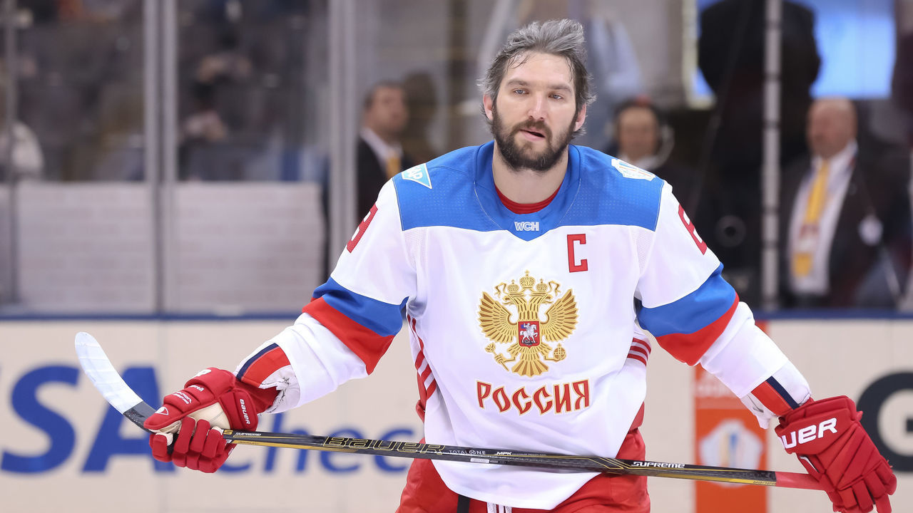 TORONTO, ON - SEPTEMBER 19: Alex Ovechkin #8 of Team Russia warms up prior to a game against Team North America during the World Cup of Hockey 2016 at Air Canada Centre on September 19, 2016 in Toronto, Ontario, Canada.