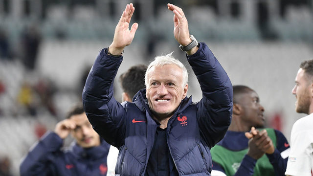 JUVENTUS STADIUM, TORINO, ITALY - 2021/10/07: Didier Deschamps coach of France celebrates the victory at the end of the Uefa Nations League semi-final football match between Belgium and France. France won 3-2 over Belgium.