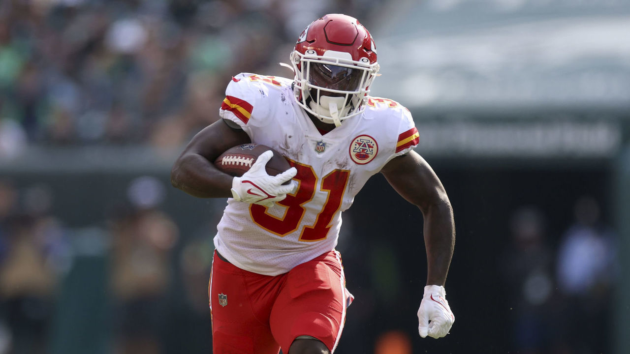 Football: Kansas City Chiefs Darrel Williams (31) in action, rushing vs Philadelphia Eagles at Lincoln Financial Field. Philadelphia, PA 10/3/2021 CREDIT: Simon Bruty