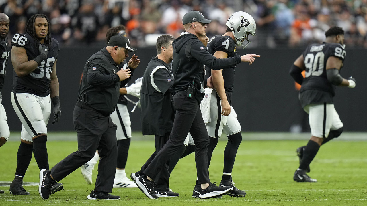 Denzel Perryman of the Las Vegas Raiders looks on during an NFL News  Photo - Getty Images