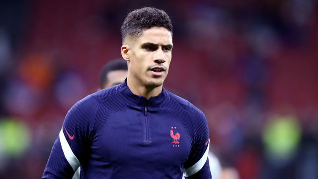 STADIO GIUSEPPE MEAZZA, MILANO, ITALY - 2021/10/10: Raphael Varane of France during warm up before the Uefa Nations League final match between Spain and France . France wins 2-1 over Spain.