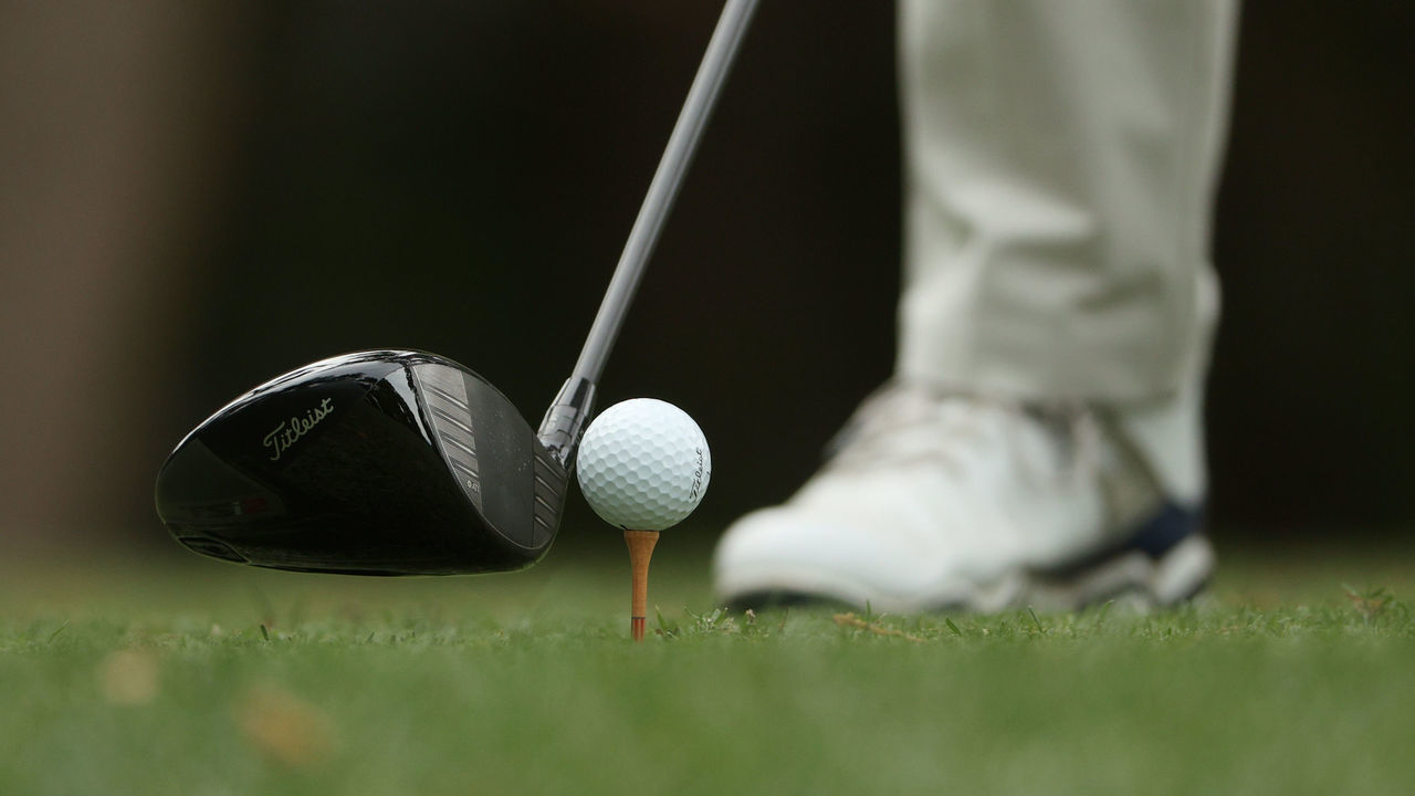 HILTON HEAD ISLAND, SOUTH CAROLINA - APRIL 15: A detail of a Titlest ball and driver on the 15th hole during the first round of the RBC Heritage on April 15, 2021 at Harbour Town Golf Links in Hilton Head Island, South Carolina.