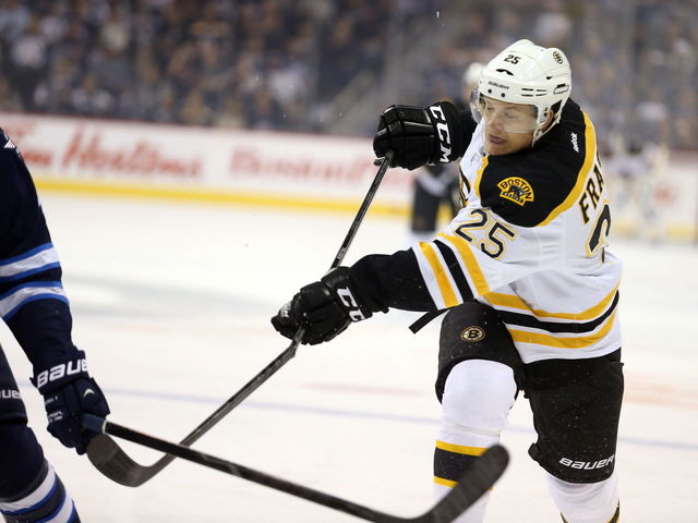 Bruins' Fraser makes playoff debut in Game 4