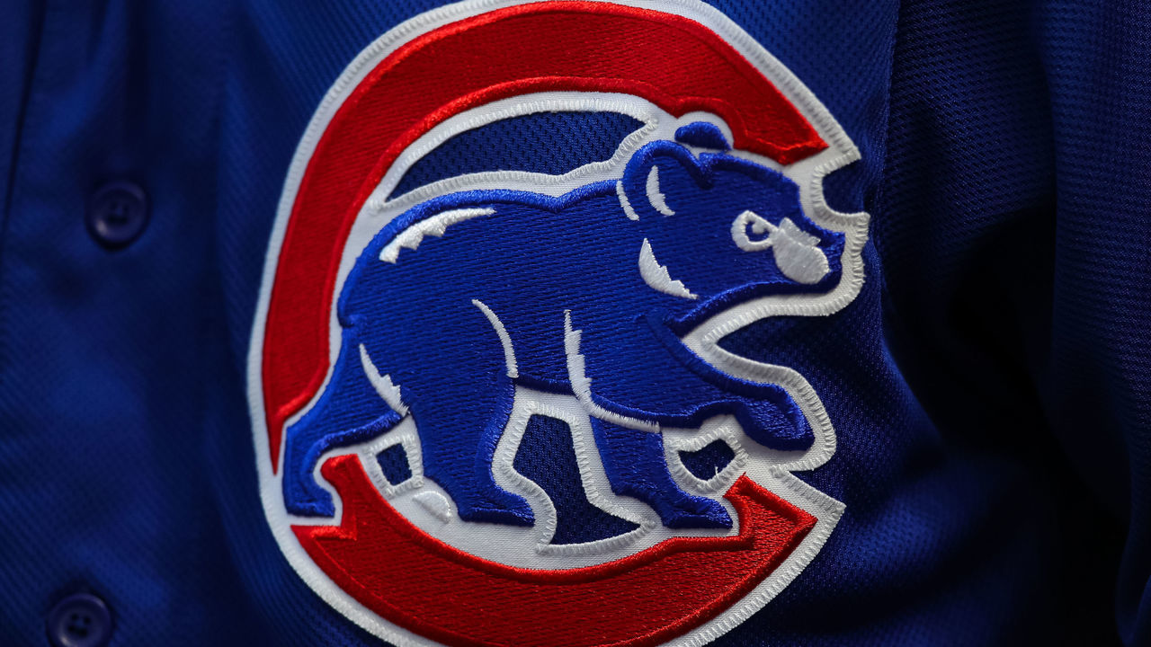 MINNEAPOLIS, MINNESOTA - AUGUST 31: A view of the Chicago Cubs logo in the second inning of the game against the Minnesota Twins at Target Field on August 31, 2021 in Minneapolis, Minnesota. The Cubs defeated the Twins 3-1.