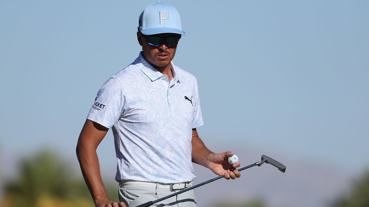 LAS VEGAS, NEVADA - OCTOBER 16: Rickie Fowler of the United States looks on from the 13th green during the third round of THE CJ CUP @ SUMMIT at The Summit Club on October 16, 2021 in Las Vegas, Nevada.