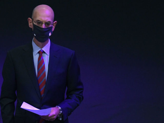 LOS ANGELES, CALIFORNIA - DECEMBER 22: NBA Commissioner Adam Silver waits to speak at the Los Angeles Lakers championship ring ceremony before the season opening game against the LA Clippers at Staples Center on December 22, 2020 in Los Angeles, California.