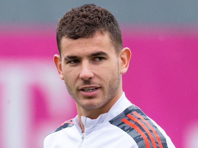 19 October 2021, Bavaria, Munich: Football: Champions League, Benfica Lisbon - FC Bayern, group stage, final training FC Bayern at the training ground on Säbener Straße. Lucas Hernandez. Photo: Sven Hoppe/dpa