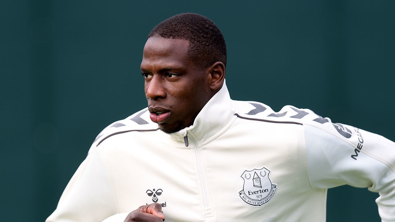 HALEWOOD, ENGLAND - OCTOBER 06 (EXCLUSIVE COVERAGE) Abdoulaye Doucoure during the Everton Training Session at USM Finch Farm on October 06 2021 in Halewood, England.