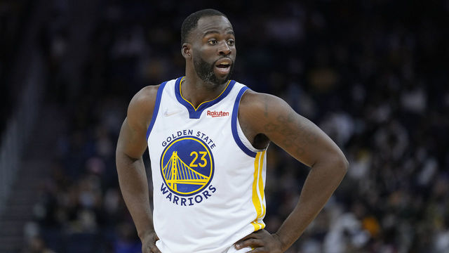 SAN FRANCISCO, CALIFORNIA - OCTOBER 15: Draymond Green #23 of the Golden State Warriors looks on against the Portland Trail Blazers during the second half of their game at Chase Center on October 15, 2021 in San Francisco, California. NOTE TO USER: User expressly acknowledges and agrees that, by downloading and/or using this photograph, User is consenting to the terms and conditions of the Getty Images License Agreement.