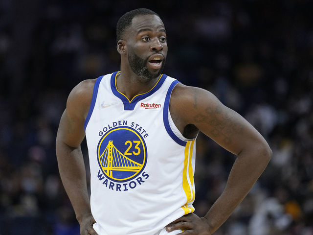 SAN FRANCISCO, CALIFORNIA - OCTOBER 15: Draymond Green #23 of the Golden State Warriors looks on against the Portland Trail Blazers during the second half of their game at Chase Center on October 15, 2021 in San Francisco, California. NOTE TO USER: User expressly acknowledges and agrees that, by downloading and/or using this photograph, User is consenting to the terms and conditions of the Getty Images License Agreement.