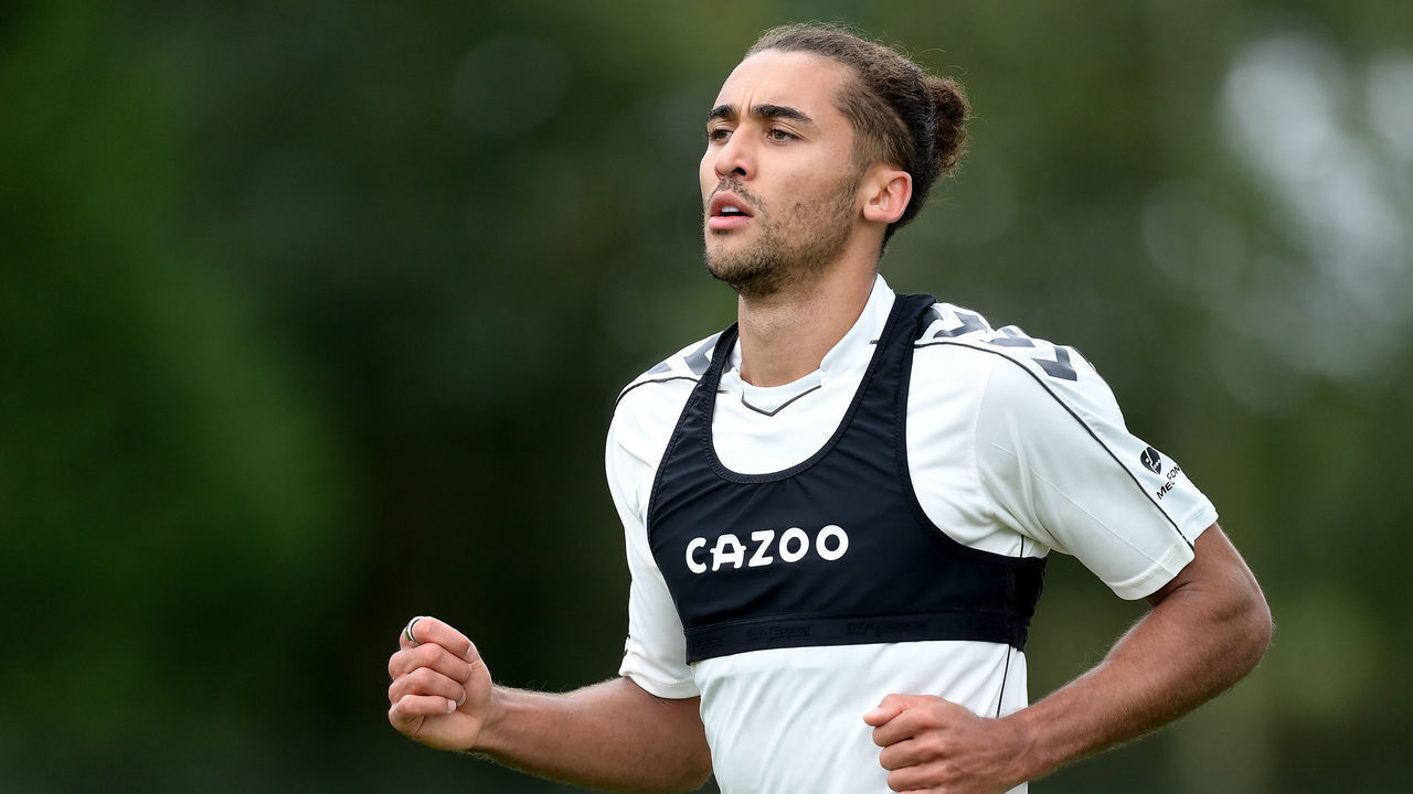 HALEWOOD, ENGLAND - SEPTEMBER 29 (EXCLUSIVE COVERAGE) Dominic Calvert-Lewin during the Everton Training Session at USM Finch Farm on September 29 2021 in Halewood, England.